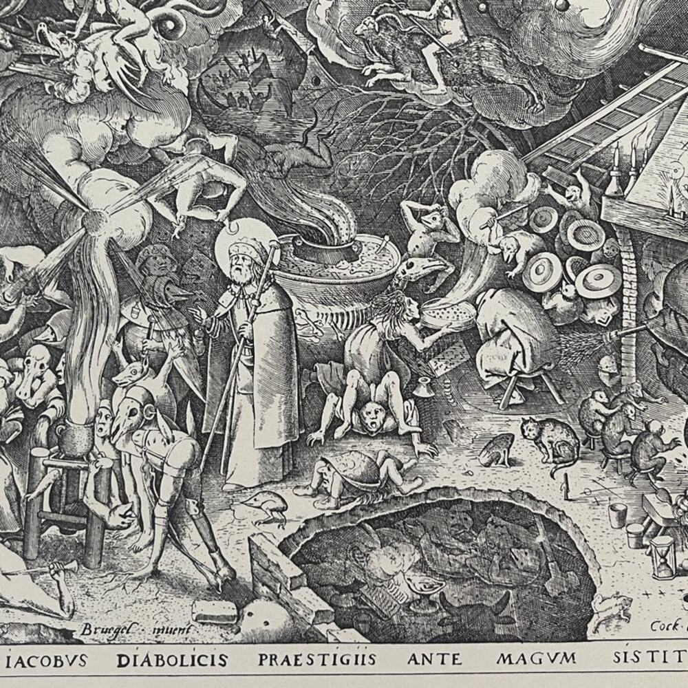 Bruegel, St James and Magician Hermogenes, Engraving, Bookplate, ~ 241229-WH 70